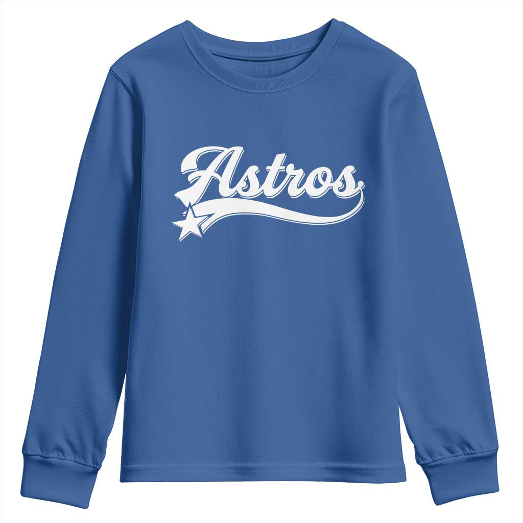 Vintage Astro Script Name Youth Sweatshirt Texas Vintage Sports Jersey Style 80s 90s TS10 Royal Blue Print Your Wear