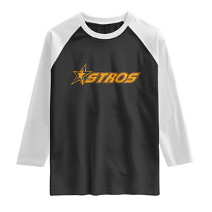 Vintage Astro Last Name Sports Style Raglan Shirt Baseball Fan Graphic 80s 90s TS10 Black White Print Your Wear