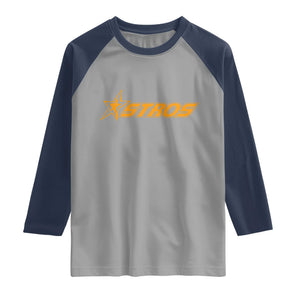 Vintage Astro Last Name Sports Style Raglan Shirt Baseball Fan Graphic 80s 90s TS10 Sport Gray Navy Print Your Wear