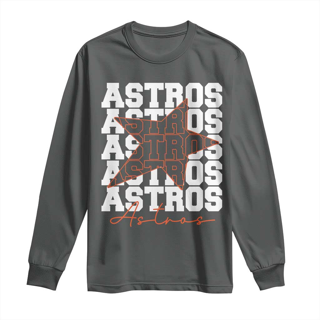 Vintage Astro Last Name Long Sleeve Shirt Baseball Fan Graphic TS10 Dark Heather Print Your Wear