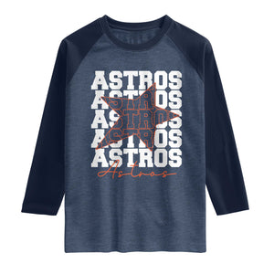 Vintage Astro Last Name Raglan Shirt Baseball Fan Graphic TS10 Heather Denim Navy Print Your Wear