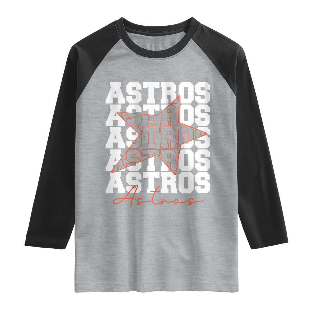 Vintage Astro Last Name Raglan Shirt Baseball Fan Graphic TS10 Heather Gray Black Print Your Wear