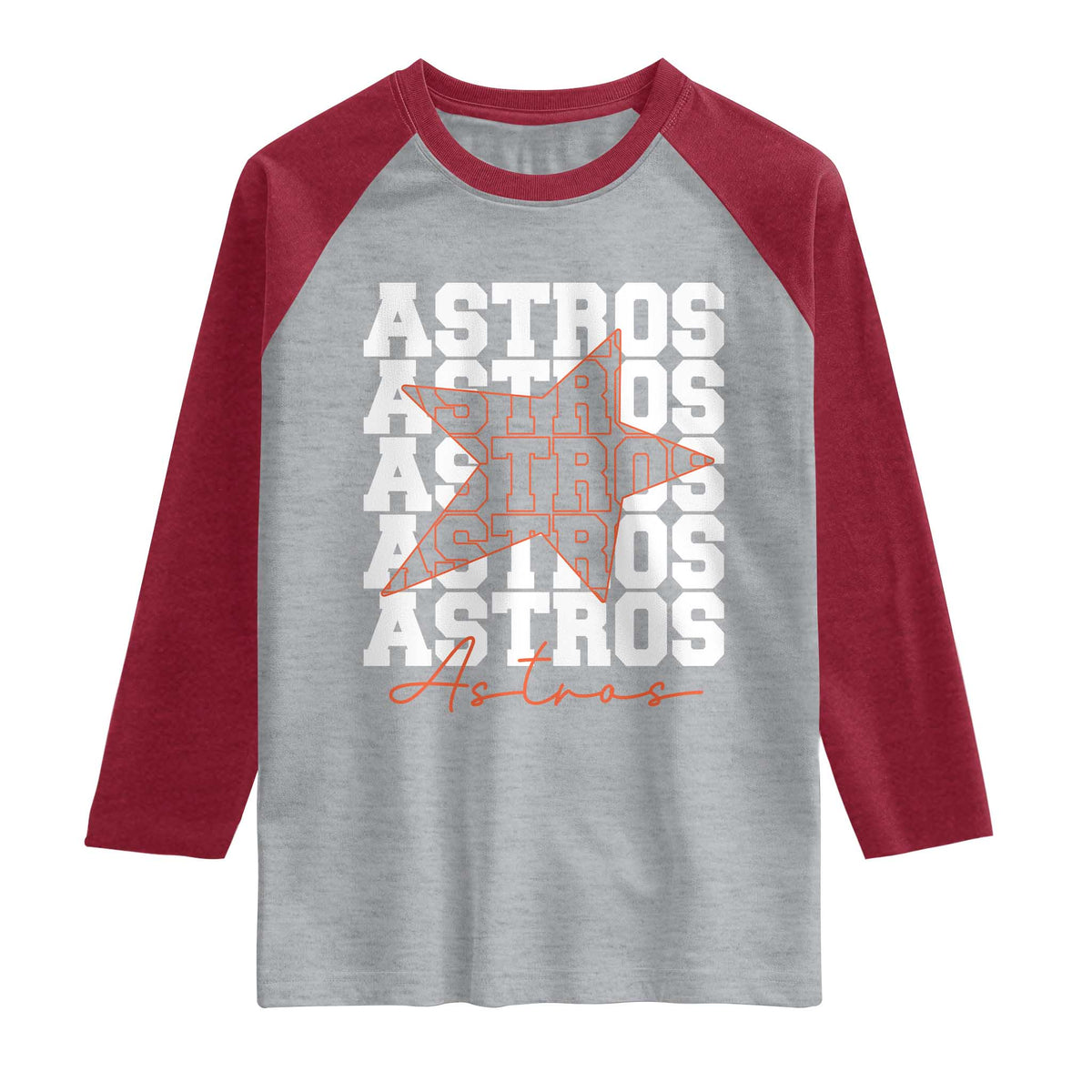 Vintage Astro Last Name Raglan Shirt Baseball Fan Graphic TS10 Heather Gray Heather Red Print Your Wear