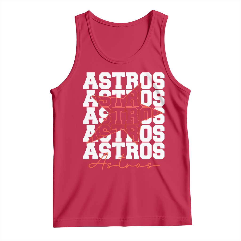 Vintage Astro Last Name Tank Top Baseball Fan Graphic TS10 Red Print Your Wear