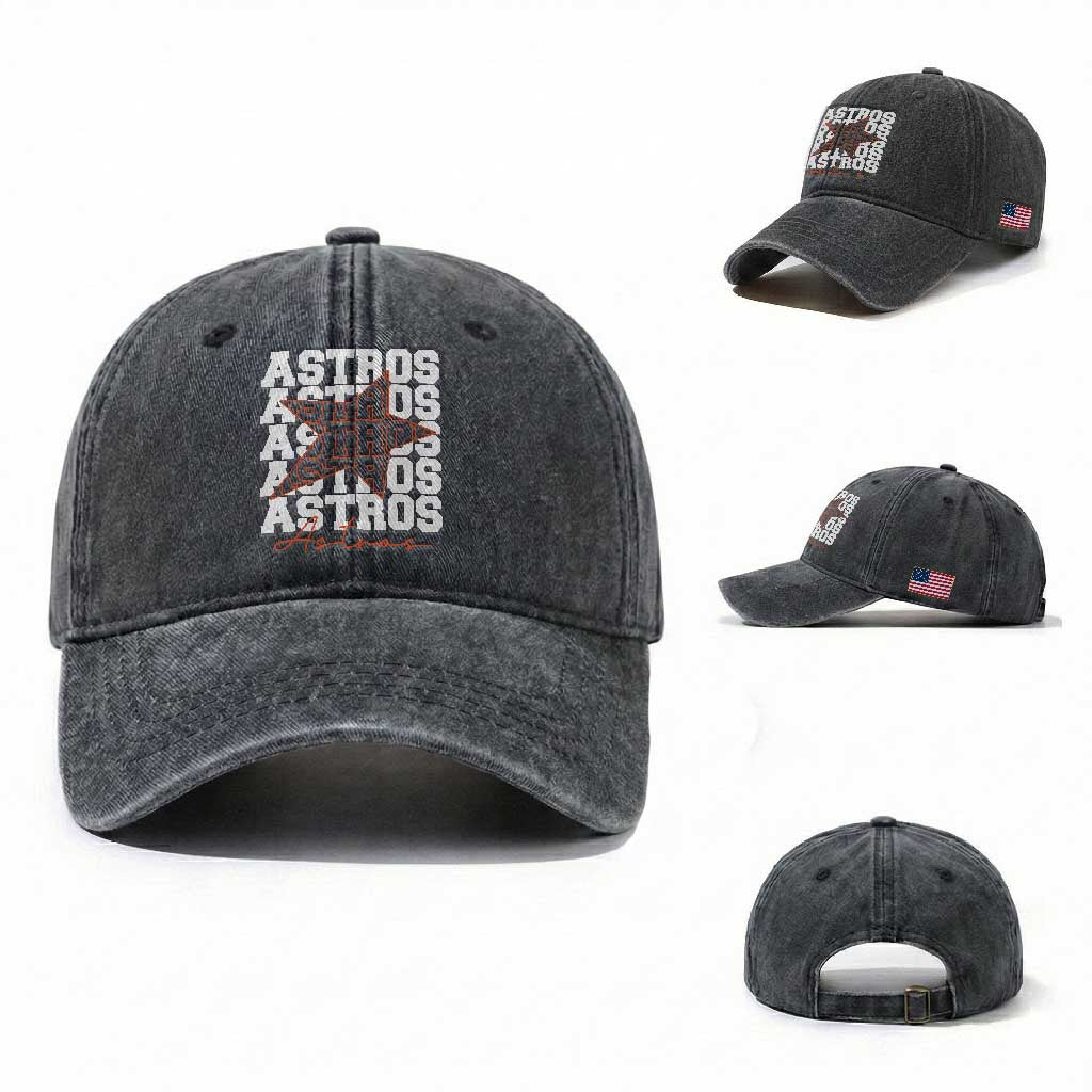 Vintage Astro Last Name Washed Cotton Baseball Cap Baseball Fan Graphic TS10 Washed Cap Universal Fit Dark Gray Print Your Wear