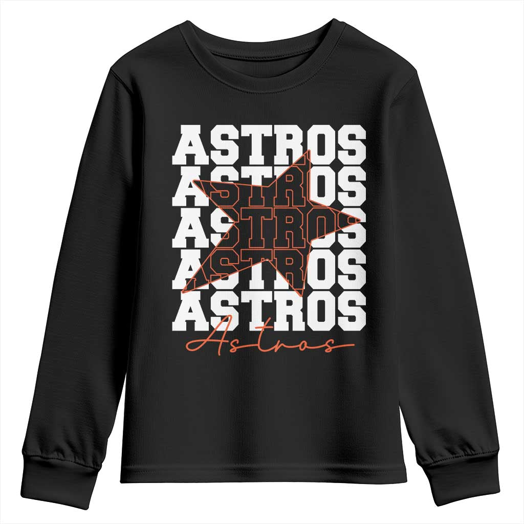 Vintage Astro Last Name Youth Sweatshirt Baseball Fan Graphic TS10 Black Print Your Wear