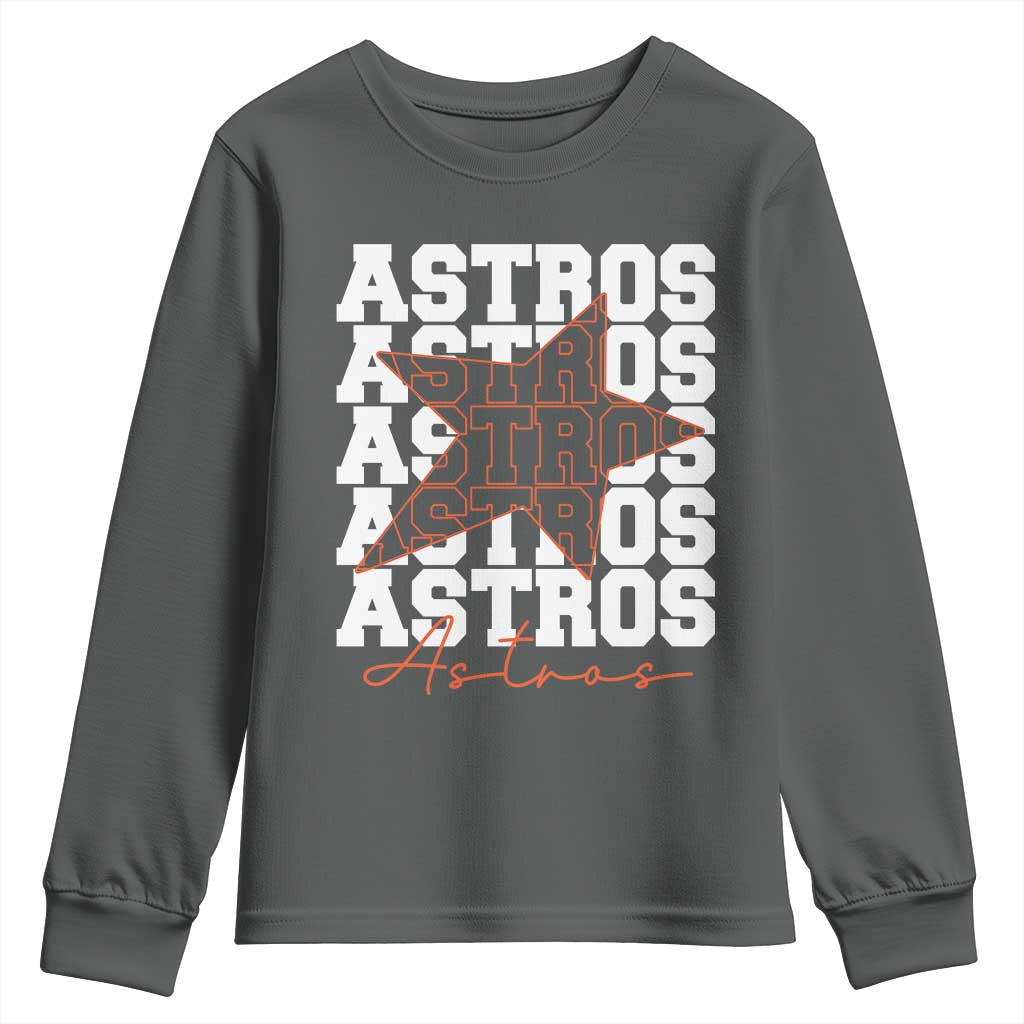 Vintage Astro Last Name Youth Sweatshirt Baseball Fan Graphic TS10 Dark Heather Print Your Wear