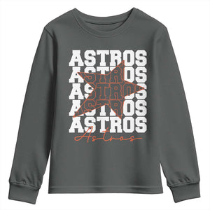 Vintage Astro Last Name Youth Sweatshirt Baseball Fan Graphic TS10 Dark Heather Print Your Wear
