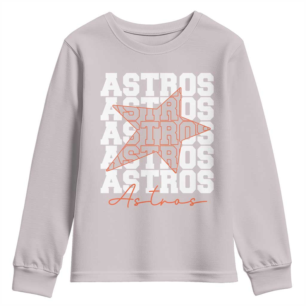 Vintage Astro Last Name Youth Sweatshirt Baseball Fan Graphic TS10 Ice Gray Print Your Wear