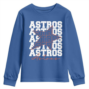 Vintage Astro Last Name Youth Sweatshirt Baseball Fan Graphic TS10 Royal Blue Print Your Wear