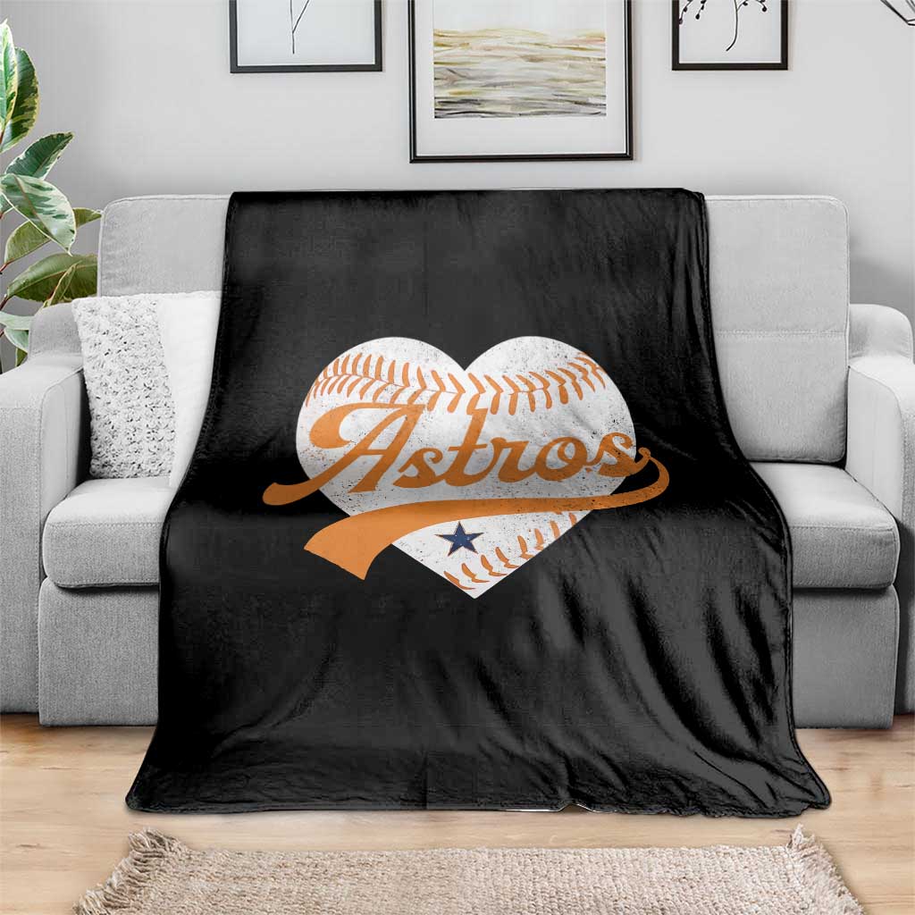 Retro Astro Script Name Throw Blanket Baseball Heart Vintage Sports Fans TS10 Print Your Wear