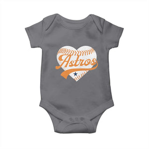 Retro Astro Script Name Baby Onesie Baseball Heart Vintage Sports Fans TS10 Charcoal Print Your Wear