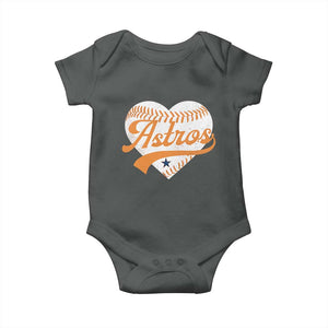 Retro Astro Script Name Baby Onesie Baseball Heart Vintage Sports Fans TS10 Dark Heather Print Your Wear