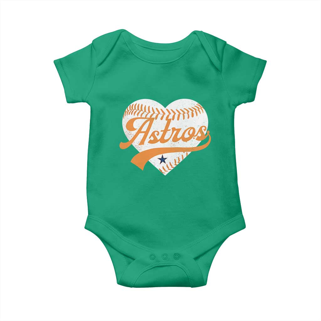 Retro Astro Script Name Baby Onesie Baseball Heart Vintage Sports Fans TS10 Irish Green Print Your Wear