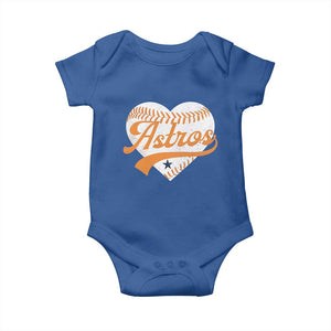 Retro Astro Script Name Baby Onesie Baseball Heart Vintage Sports Fans TS10 Royal Blue Print Your Wear