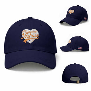 Retro Astro Script Name Baseball Cap Baseball Heart Vintage Sports Fans TS10 Baseball Cap Universal Fit Dark Blue Print Your Wear