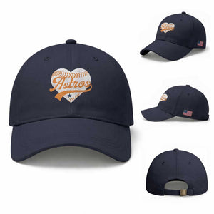 Retro Astro Script Name Baseball Cap Baseball Heart Vintage Sports Fans TS10 Baseball Cap Universal Fit Navy Print Your Wear