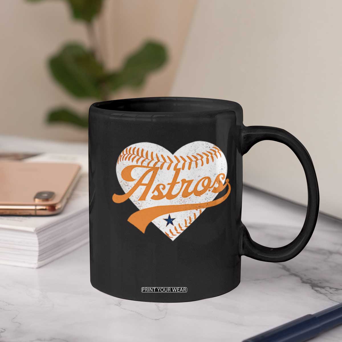 Retro Astro Script Name Coffee Mug Baseball Heart Vintage Sports Fans TS10 Print Your Wear