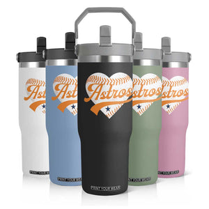 Retro Astro Script Name Flip Straw Tumbler Baseball Heart Vintage Sports Fans TS10 Print Your Wear