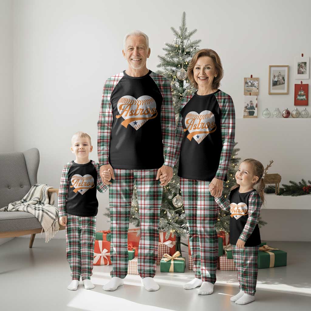 Retro Astro Script Name Plaid Pajama Set Baseball Heart Vintage Sports Fans TS10 Christmas Plaid Print Your Wear