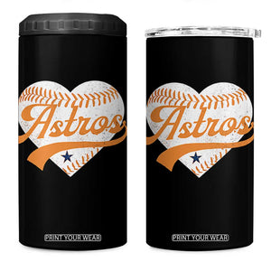 Retro Astro Script Name 4 in 1 Can Cooler Tumbler Baseball Heart Vintage Sports Fans TS10 One Size: 16 oz Black Print Your Wear