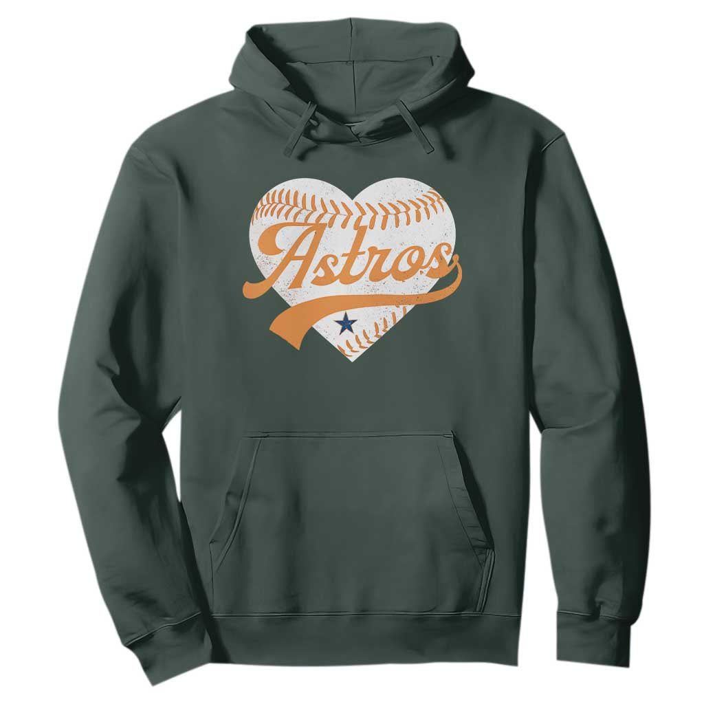 Retro Astro Script Name Hoodie Baseball Heart Vintage Sports Fans TS10 Dark Forest Green Print Your Wear