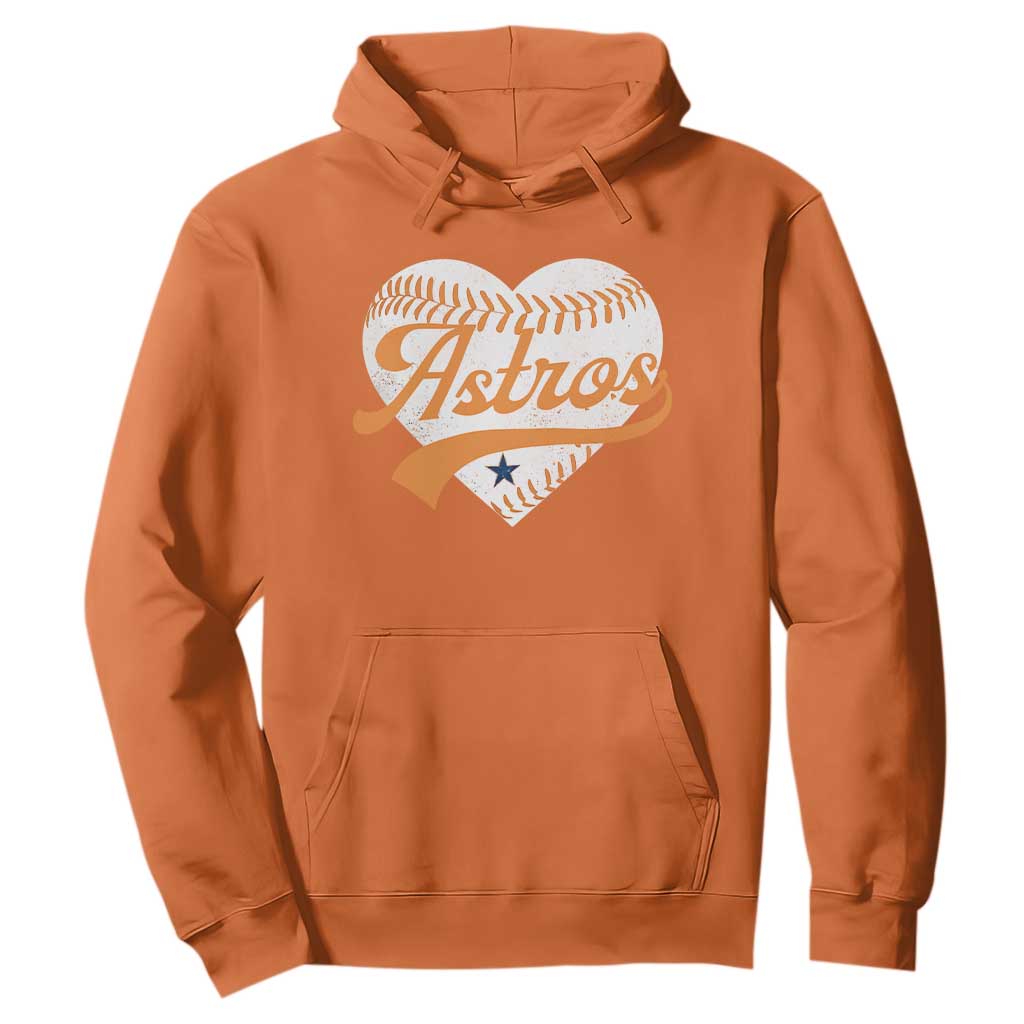 Retro Astro Script Name Hoodie Baseball Heart Vintage Sports Fans TS10 Orange Print Your Wear