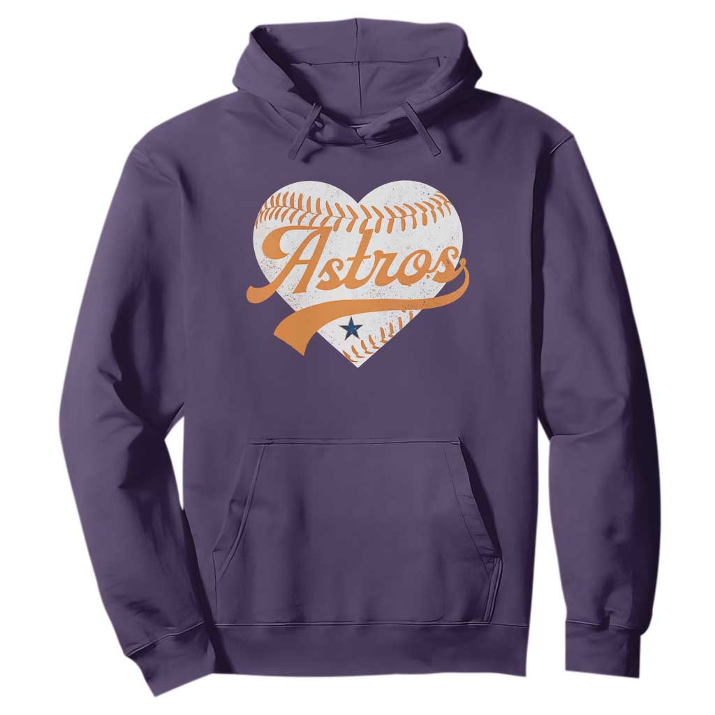 Retro Astro Script Name Hoodie Baseball Heart Vintage Sports Fans TS10 Purple Print Your Wear
