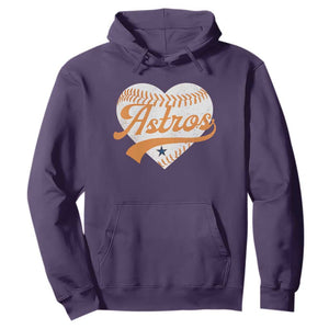 Retro Astro Script Name Hoodie Baseball Heart Vintage Sports Fans TS10 Purple Print Your Wear