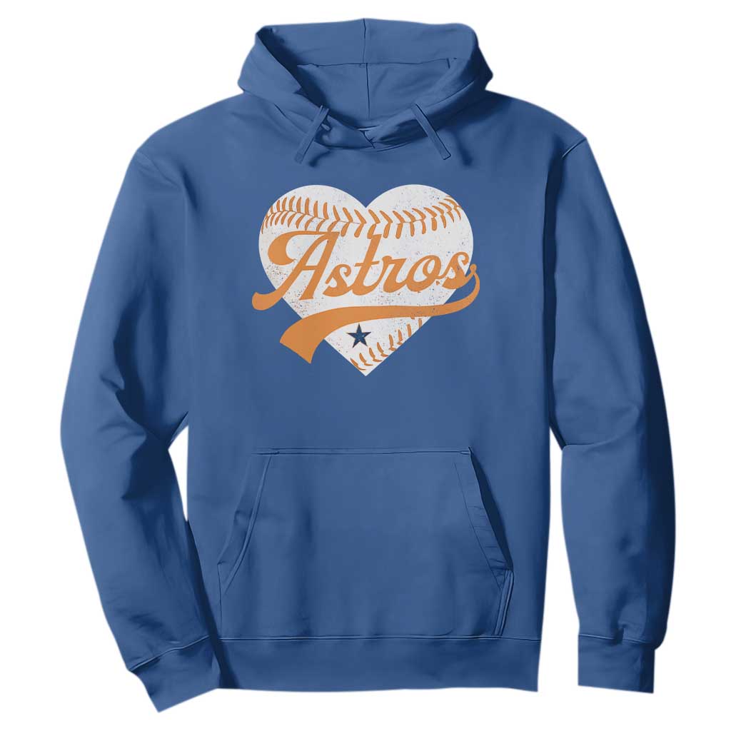 Retro Astro Script Name Hoodie Baseball Heart Vintage Sports Fans TS10 Royal Blue Print Your Wear