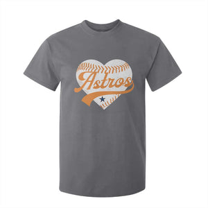 Retro Astro Script Name T Shirt For Kid Baseball Heart Vintage Sports Fans TS10 Charcoal Print Your Wear