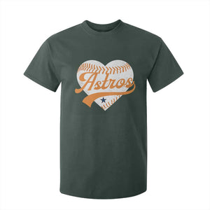 Retro Astro Script Name T Shirt For Kid Baseball Heart Vintage Sports Fans TS10 Dark Forest Green Print Your Wear