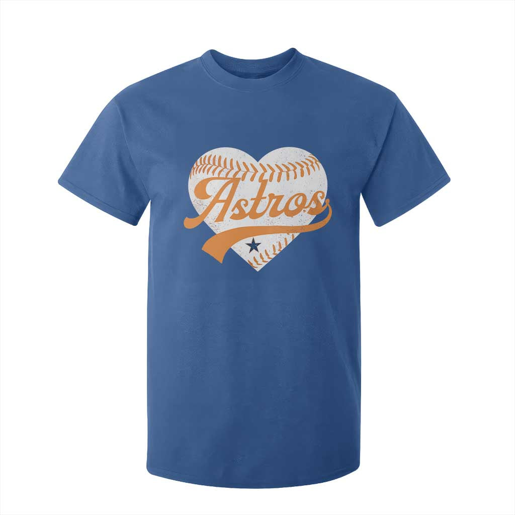 Retro Astro Script Name T Shirt For Kid Baseball Heart Vintage Sports Fans TS10 Royal Blue Print Your Wear