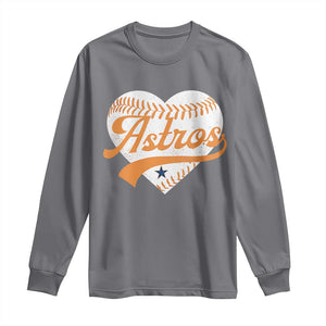 Retro Astro Script Name Long Sleeve Shirt Baseball Heart Vintage Sports Fans TS10 Charcoal Print Your Wear
