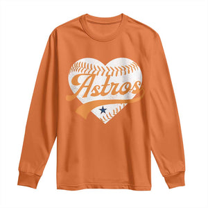 Retro Astro Script Name Long Sleeve Shirt Baseball Heart Vintage Sports Fans TS10 Orange Print Your Wear