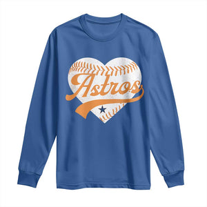 Retro Astro Script Name Long Sleeve Shirt Baseball Heart Vintage Sports Fans TS10 Royal Blue Print Your Wear