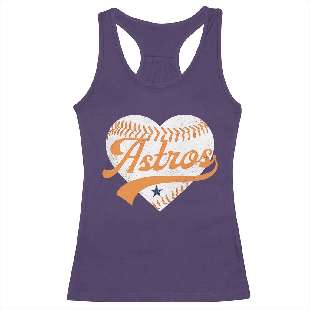Retro Astro Script Name Racerback Tank Top Baseball Heart Vintage Sports Fans TS10 Purple Print Your Wear