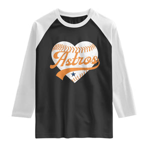 Retro Astro Script Name Raglan Shirt Baseball Heart Vintage Sports Fans TS10 Black White Print Your Wear