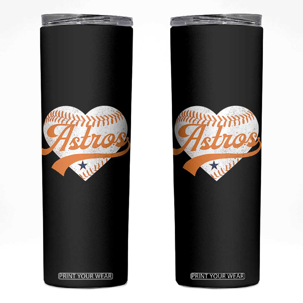 Retro Astro Script Name Skinny Tumbler Baseball Heart Vintage Sports Fans TS10 Black Print Your Wear