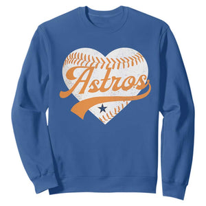 Retro Astro Script Name Sweatshirt Baseball Heart Vintage Sports Fans TS10 Royal Blue Print Your Wear