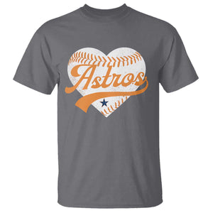 Retro Astro Script Name T Shirt Baseball Heart Vintage Sports Fans TS10 Charcoal Print Your Wear