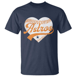 Retro Astro Script Name T Shirt Baseball Heart Vintage Sports Fans TS10 Navy Print Your Wear