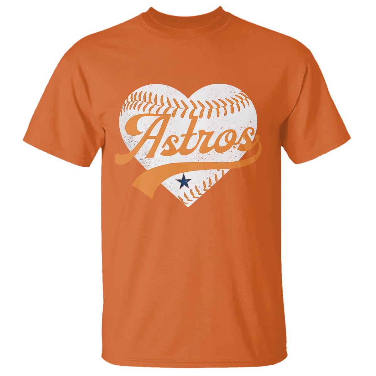Retro Astro Script Name T Shirt Baseball Heart Vintage Sports Fans TS10 Orange Print Your Wear