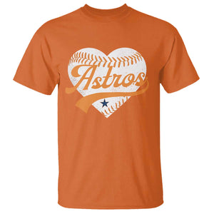 Retro Astro Script Name T Shirt Baseball Heart Vintage Sports Fans TS10 Orange Print Your Wear