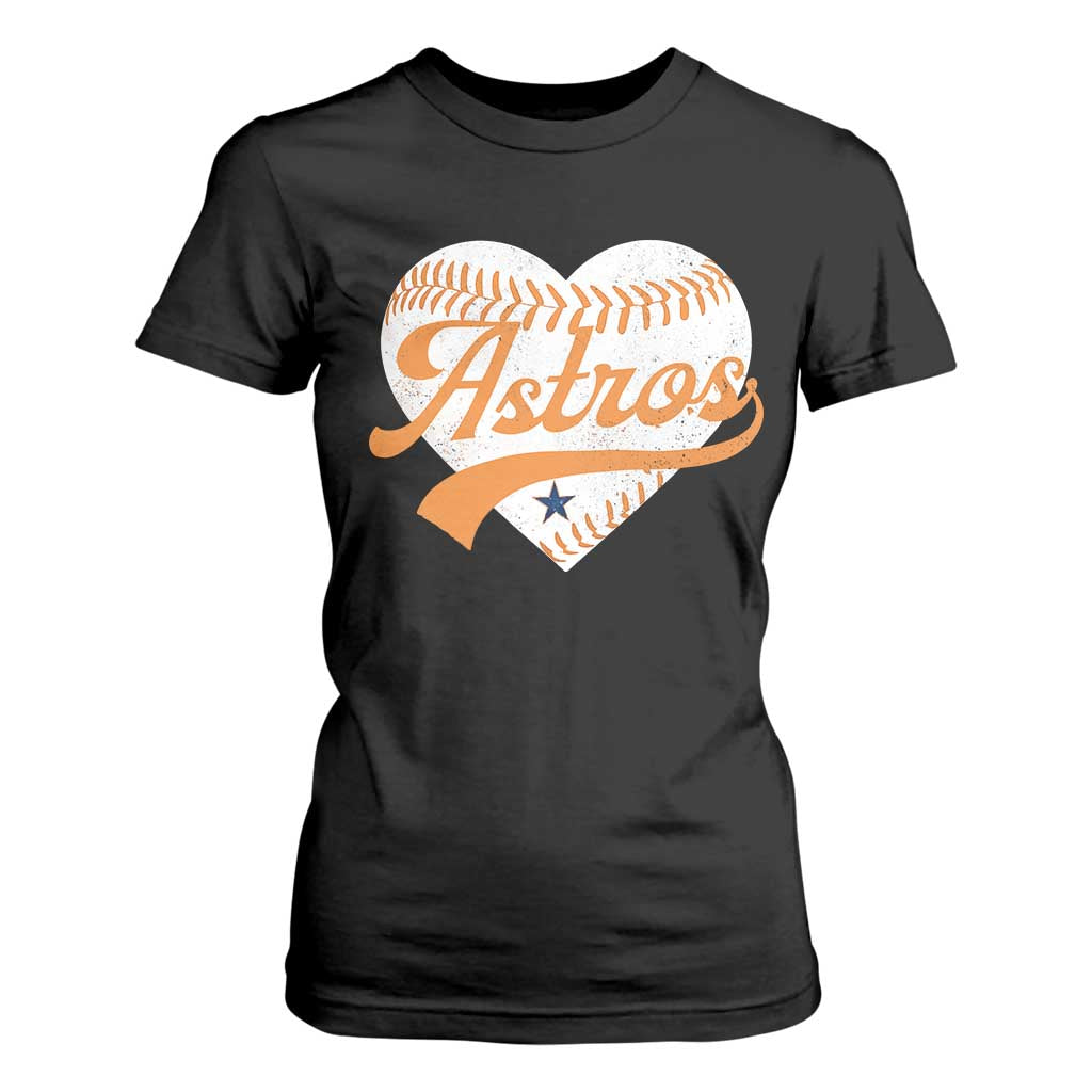 Retro Astro Script Name T Shirt For Women Baseball Heart Vintage Sports Fans TS10 Black Print Your Wear