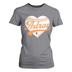 Retro Astro Script Name T Shirt For Women Baseball Heart Vintage Sports Fans TS10 Charcoal Print Your Wear