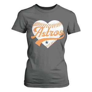 Retro Astro Script Name T Shirt For Women Baseball Heart Vintage Sports Fans TS10 Dark Heather Print Your Wear