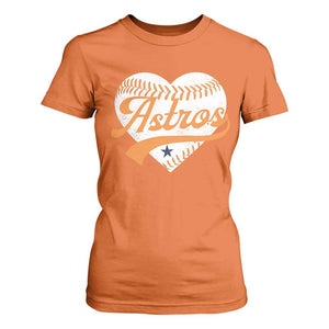 Retro Astro Script Name T Shirt For Women Baseball Heart Vintage Sports Fans TS10 Orange Print Your Wear