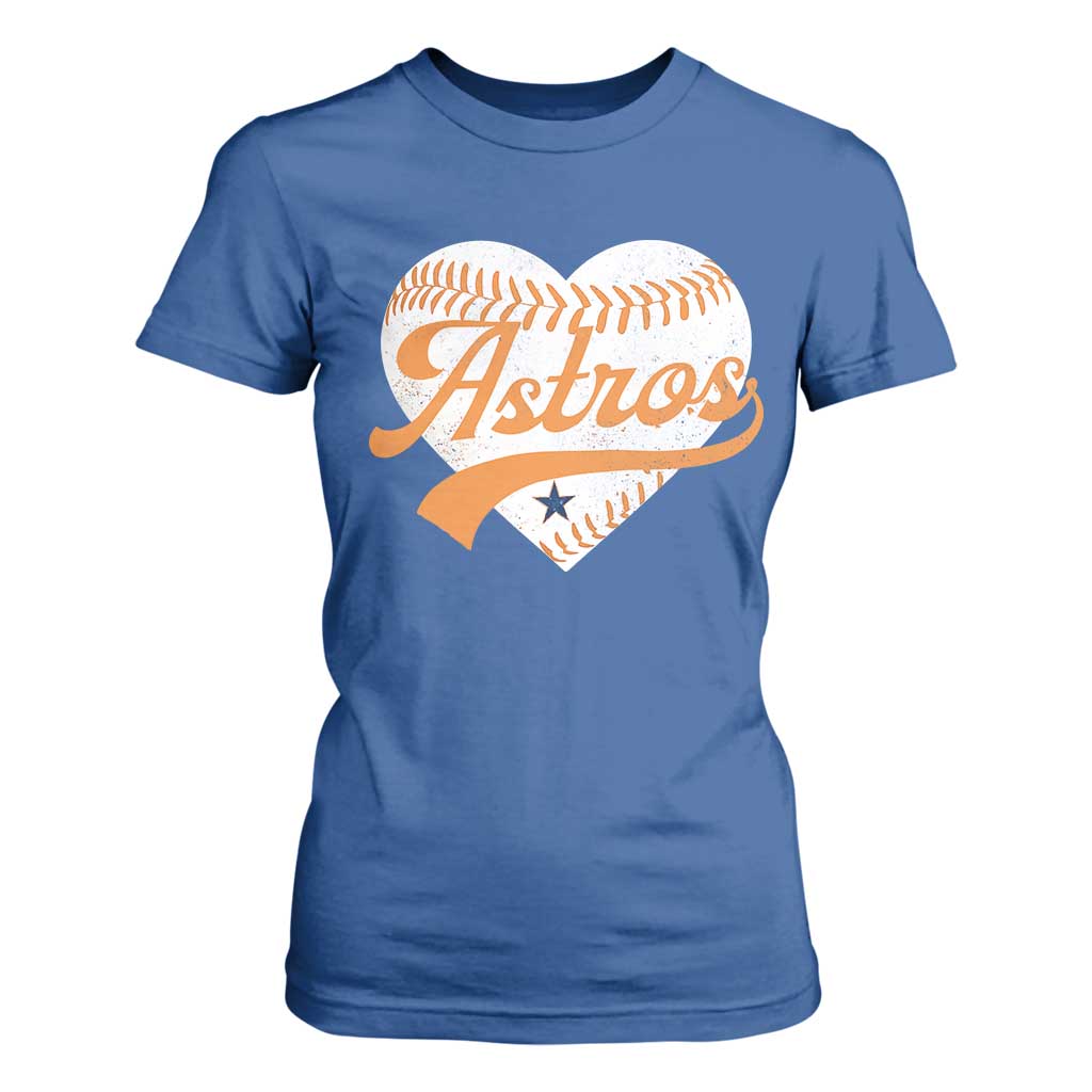 Retro Astro Script Name T Shirt For Women Baseball Heart Vintage Sports Fans TS10 Royal Blue Print Your Wear