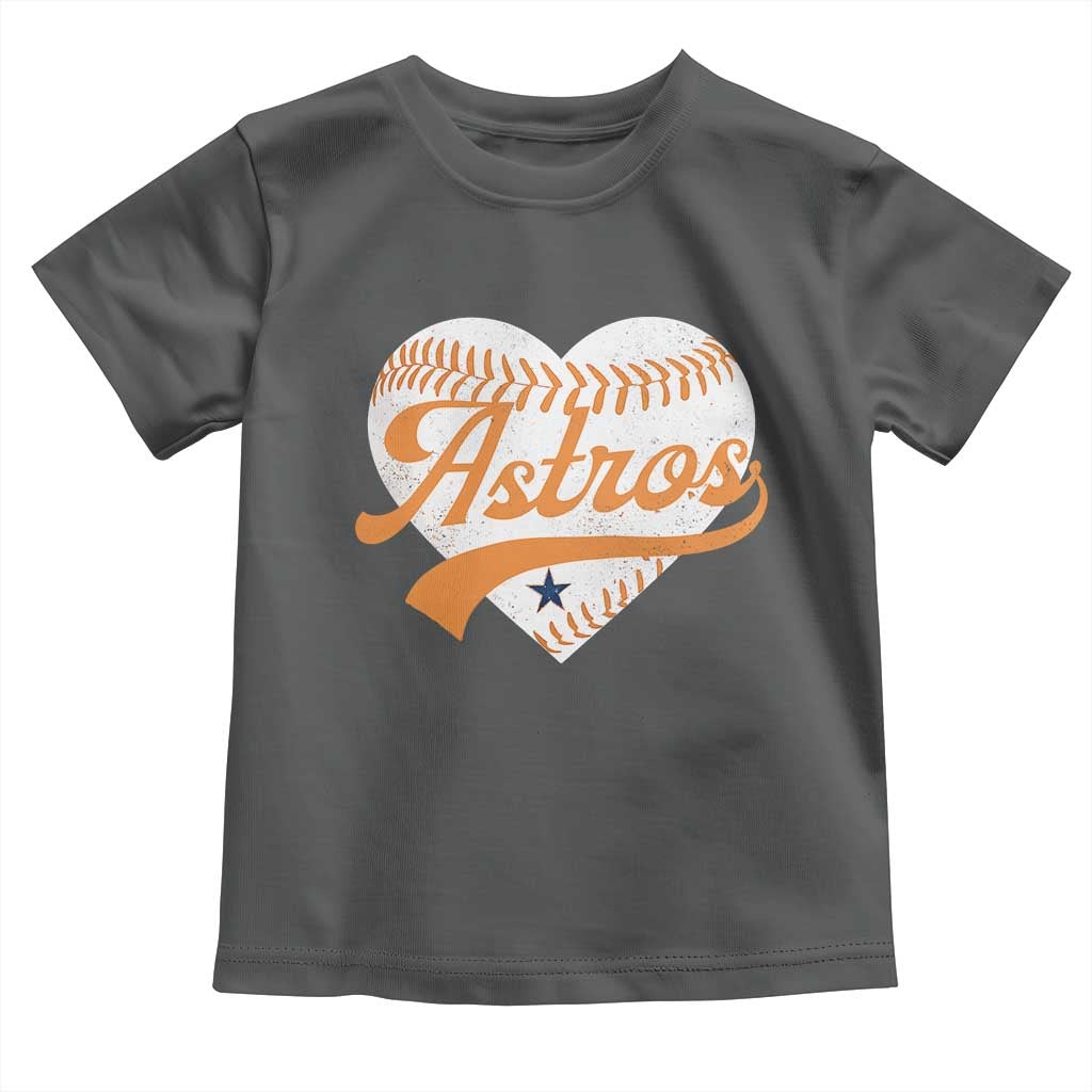 Retro Astro Script Name Toddler T Shirt Baseball Heart Vintage Sports Fans TS10 Dark Heather Print Your Wear